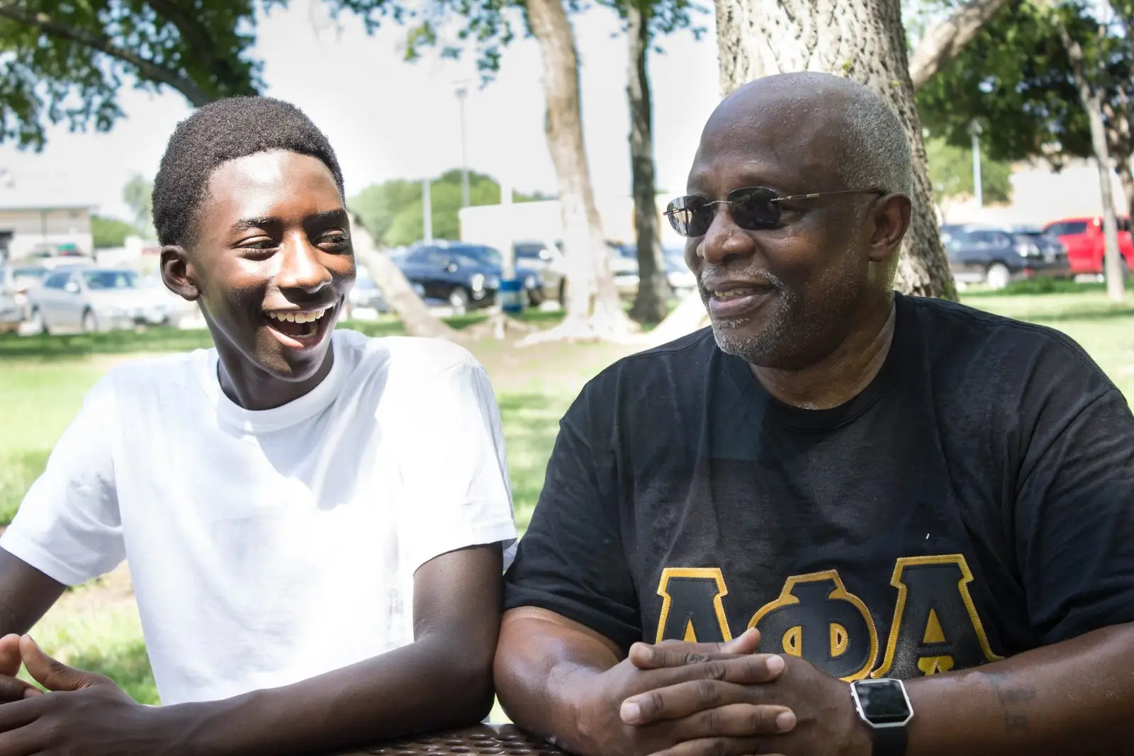 Dallas Heroes Project honoree Dale Long with a young mentee
